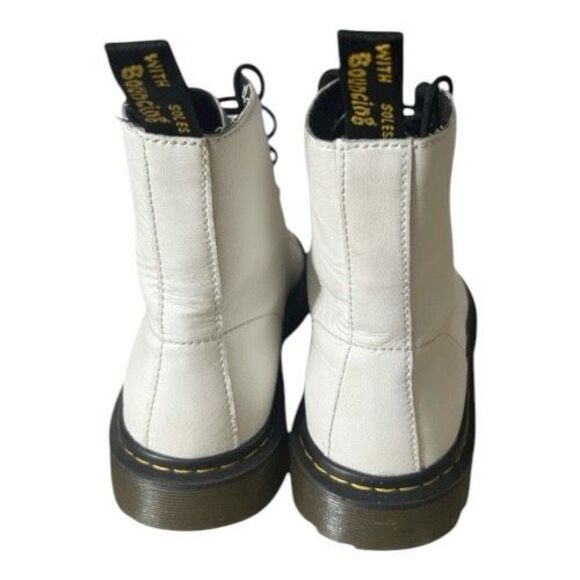 Dr. Martens Women Size 11 Luana White Black Boots Lace Up Combat Round Toe AW004 - Picture 7 of 11